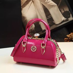 Autumn new style patent leather rhinestone